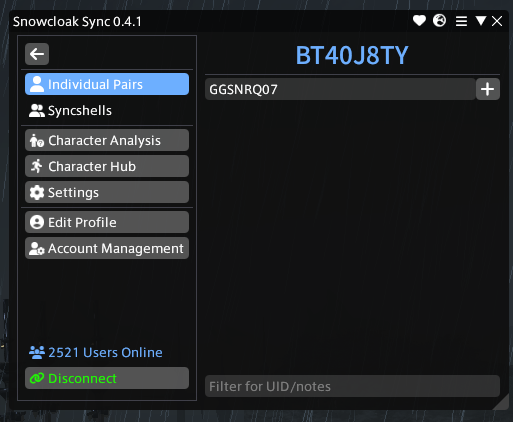 Snowcloak Main Window