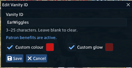 Vanity ID Editor